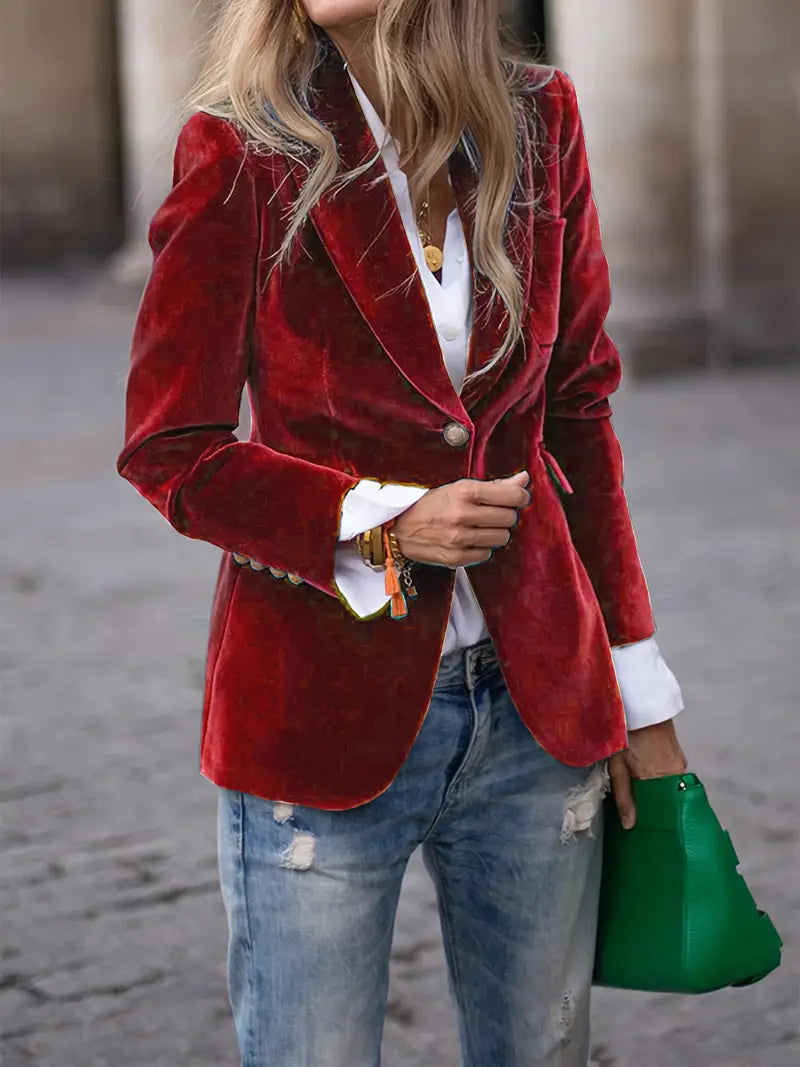 Nicola – Elegant Velvet Blazer